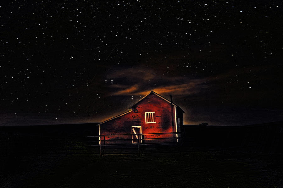 Red Barn at Midnight Photograph by Amanda Smith