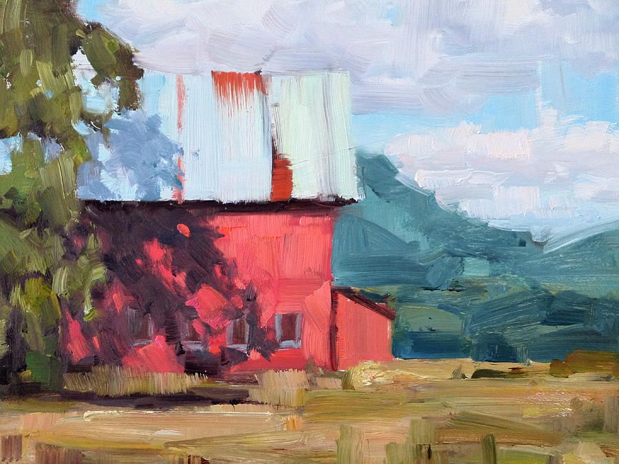 Red Barn Painting by Charles Thomas Fine Art - Fine Art America