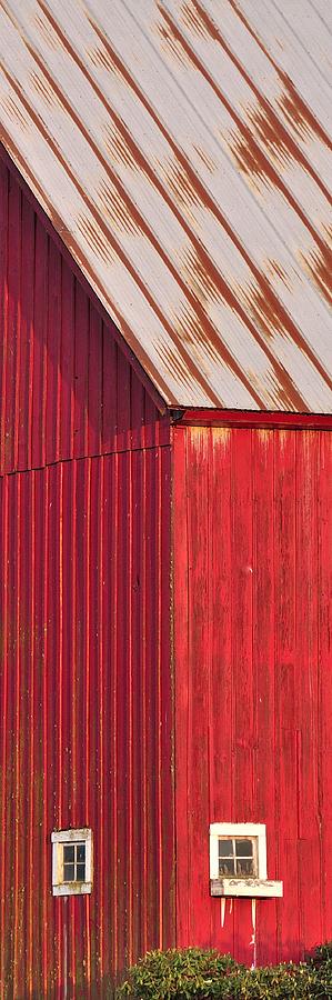 Red Barn Corner Windows P Photograph