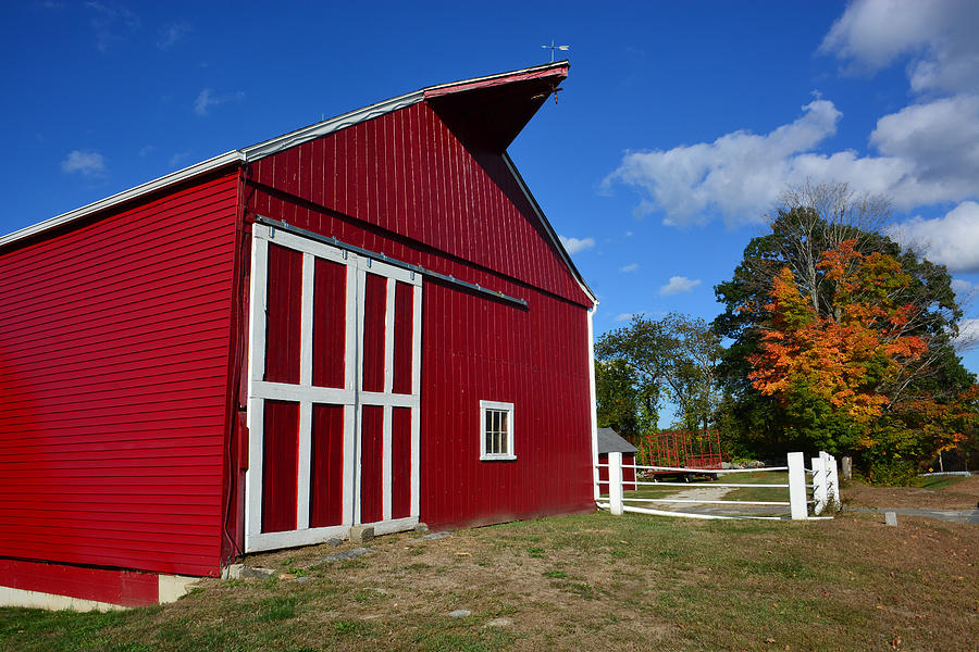 Red Barn in Autumn Photograph by Mike Martin
