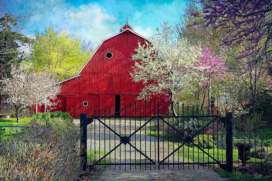 Barn Photograph - Red Barn in Spring by Anna Louise