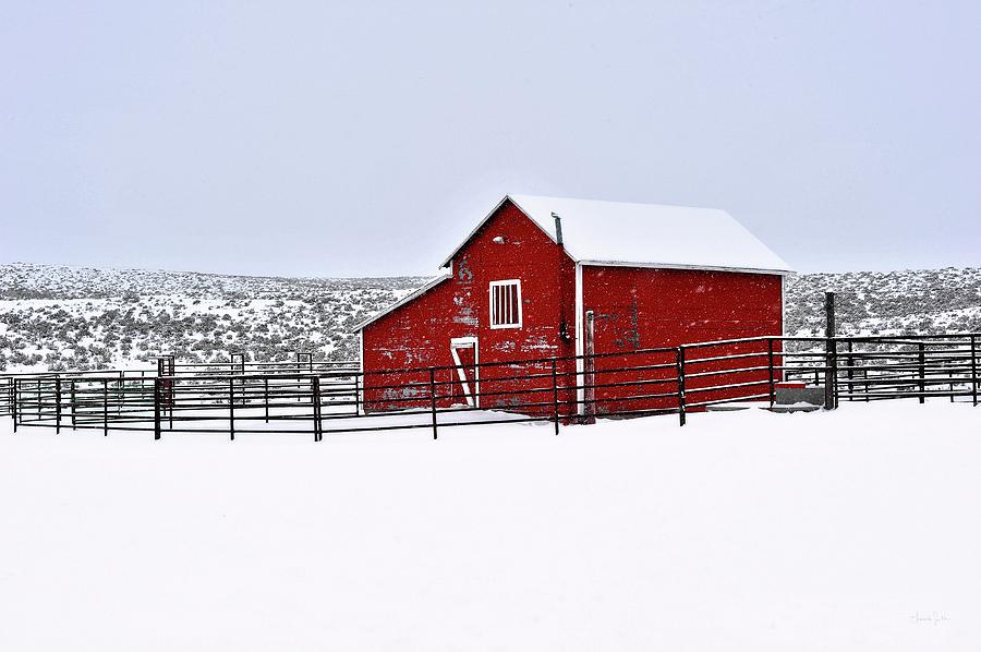 Red Barn in Winter Photograph by Amanda Smith