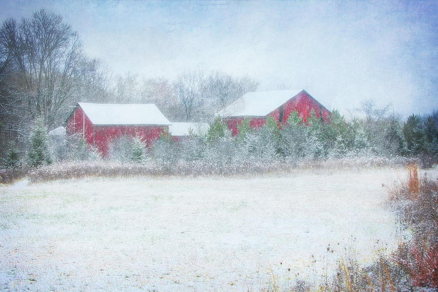 Red Barn in Winter at Retzer Nature Center  Photograph by Jennifer Rondinelli Reilly - Fine Art Photography