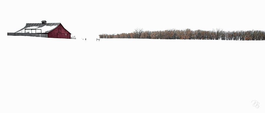 Red Barn in Winter White Photograph by Debra Boucher