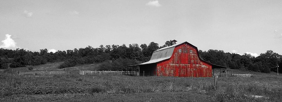 Red Barn Landscape Photograph by Maxwell Krem