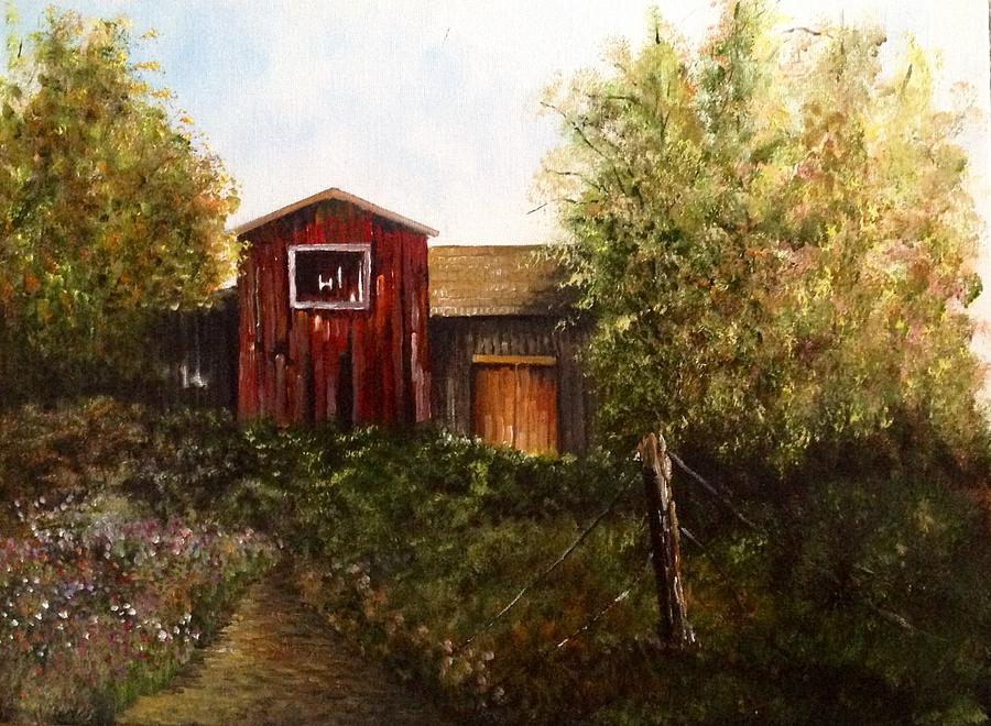Red Barn Painting by Martin Schmidt