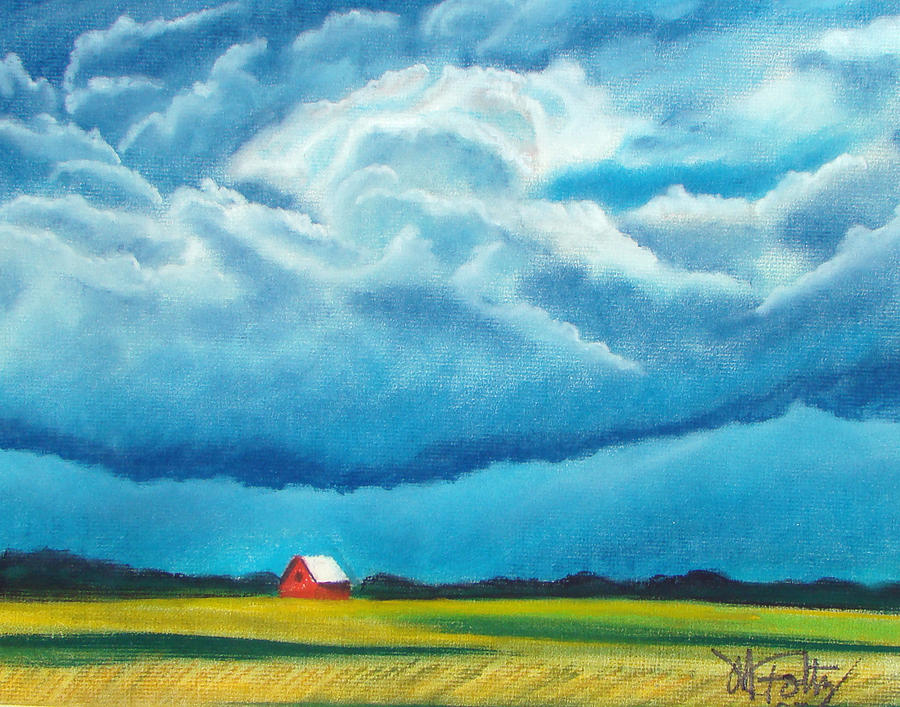 Red Barn Painting by Michael Foltz