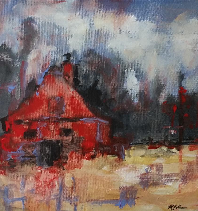Landscape Painting - Red Barn by Mimi Fellman