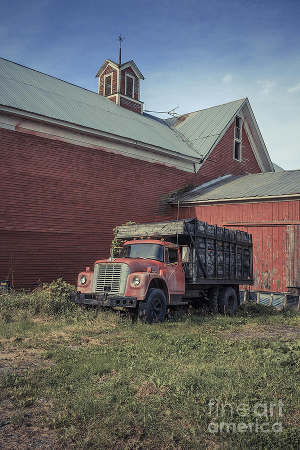 Fall Photograph - Red Barn Red Truck by Edward Fielding