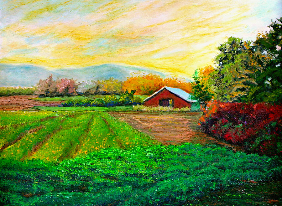 Red Barn Painting by Sandra Longmore - Fine Art America