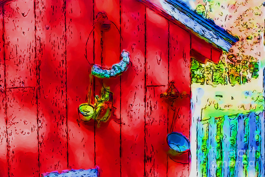 Red Barn Digital Art by Smilin Eyes Treasures