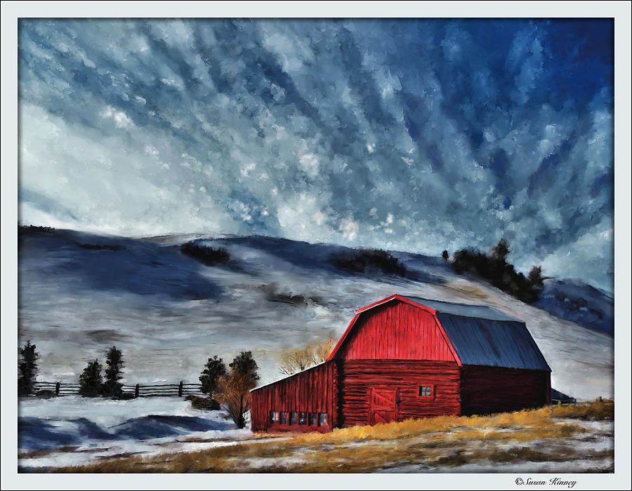 Red Barn Digital Art by Susan Kinney