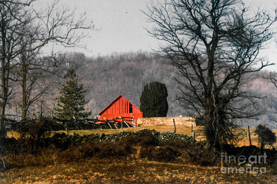 Winter Photograph - Red Barn  by Thomas Marchessault