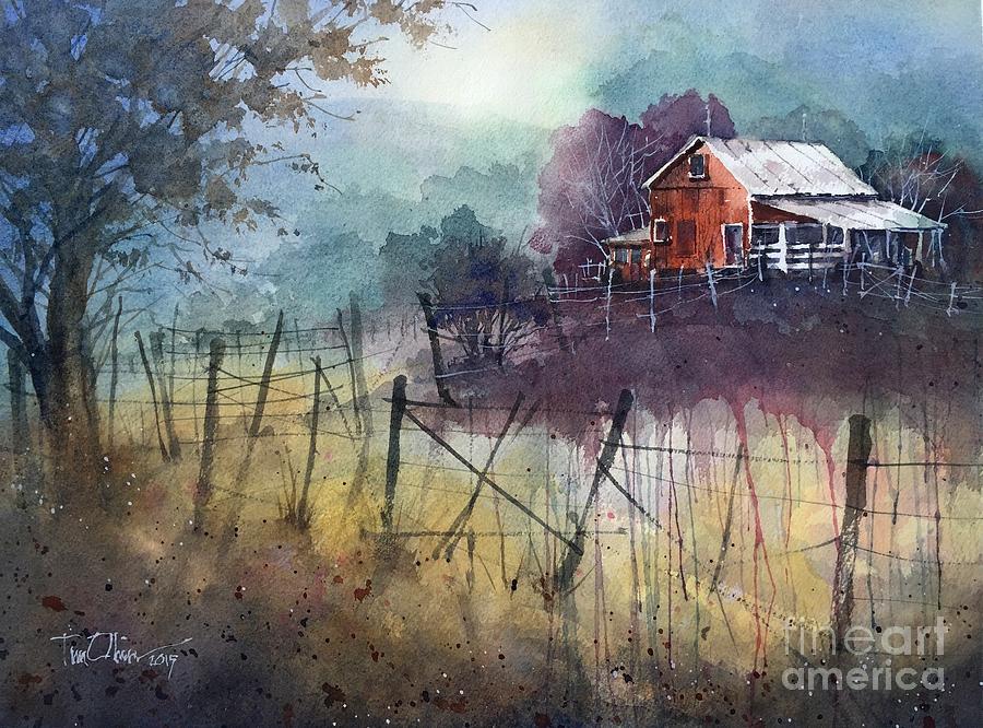 Red Barn Painting by Tim Oliver