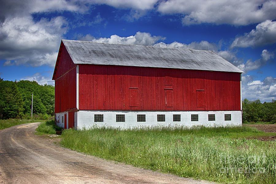 Summer Photograph - Red Barn by Tom Gari Gallery-Three-Photography