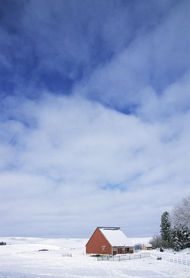 Red Barn Winter Photograph by Doug Davidson