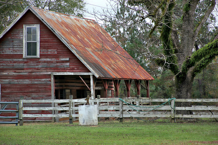 Red Barn with a Rin Roof Photograph by Lynn Jordan