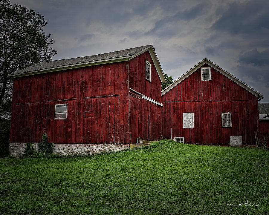 Barn Photograph - Red Barns in Newton by Louise Reeves