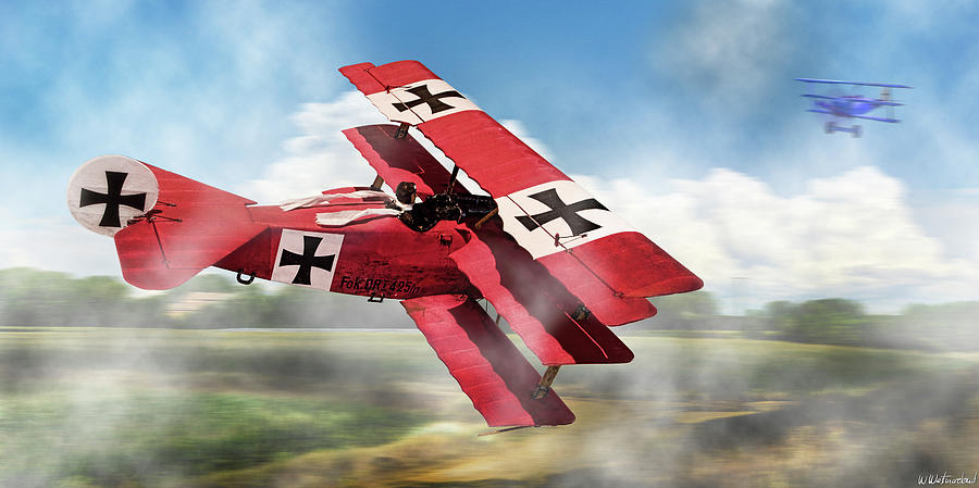 Airplane Photograph - Red Baron Panorama - Lord of the Skies by Weston Westmoreland