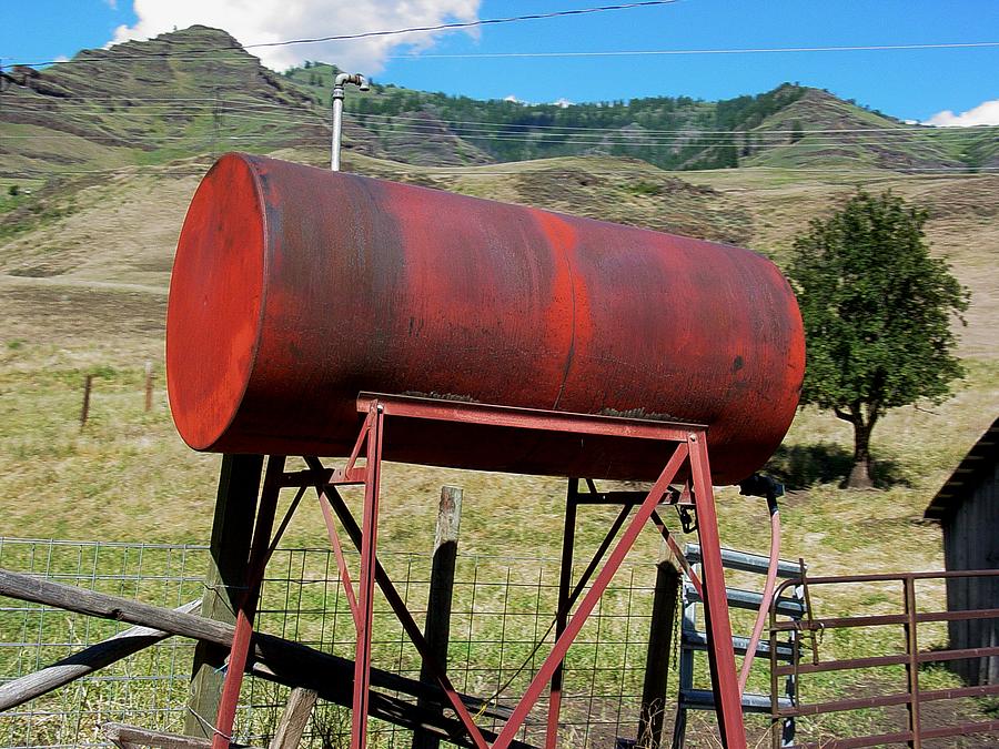 Farm Photograph - Red Barrel by Sara Stevenson
