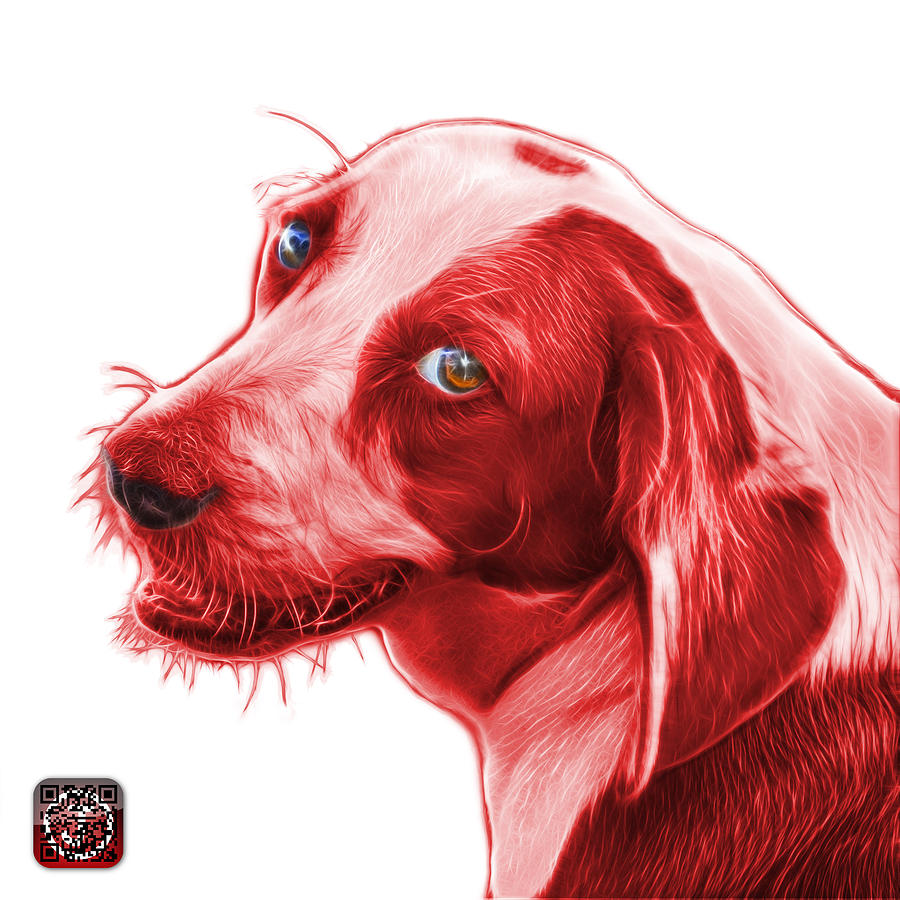 Red Beagle dog Art- 6896 -WB Painting by James Ahn