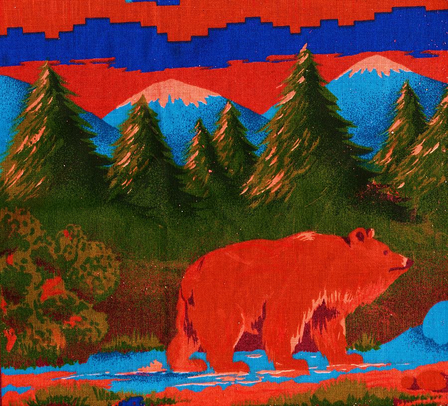 Tree Mixed Media - Red Bear Seeing What He Could See by Anne-elizabeth Whiteway