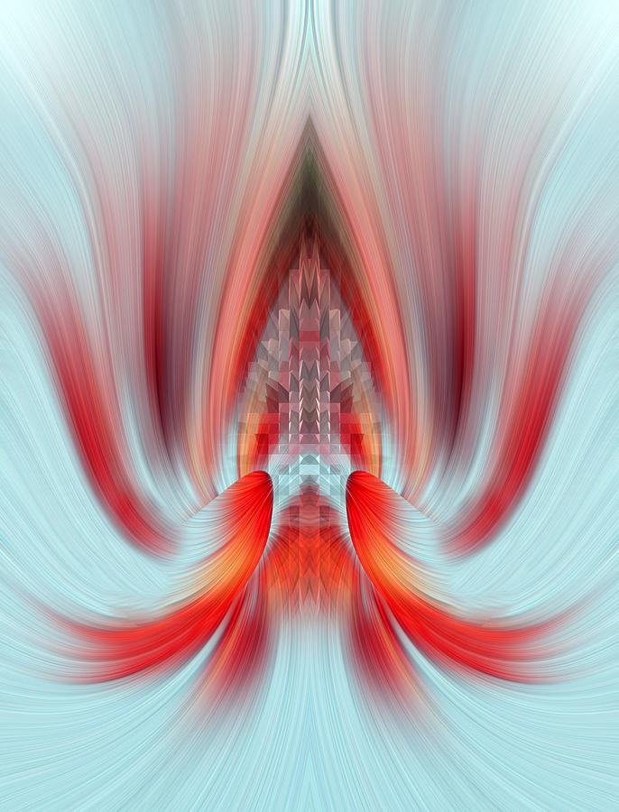 Red Begonia Abstract Digital Art by Linda Phelps
