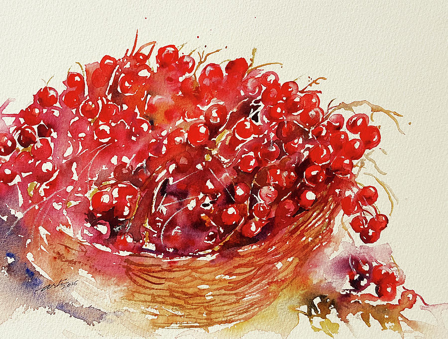 Red Berries Painting by Arti Chauhan