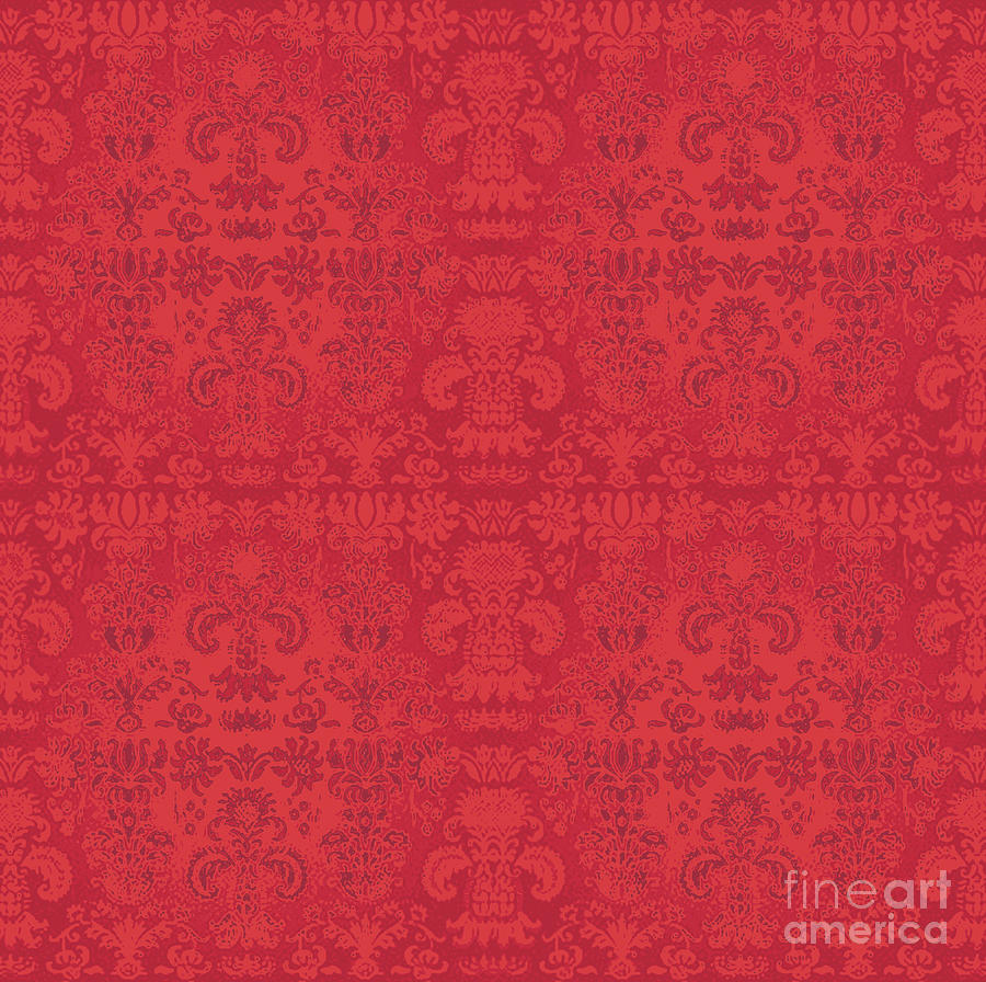 Red-Berry Damask Digital Art by PageArtWorks | Fine Art America
