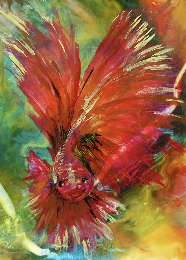 Red Betta Painting by Viv Newing - Fine Art America