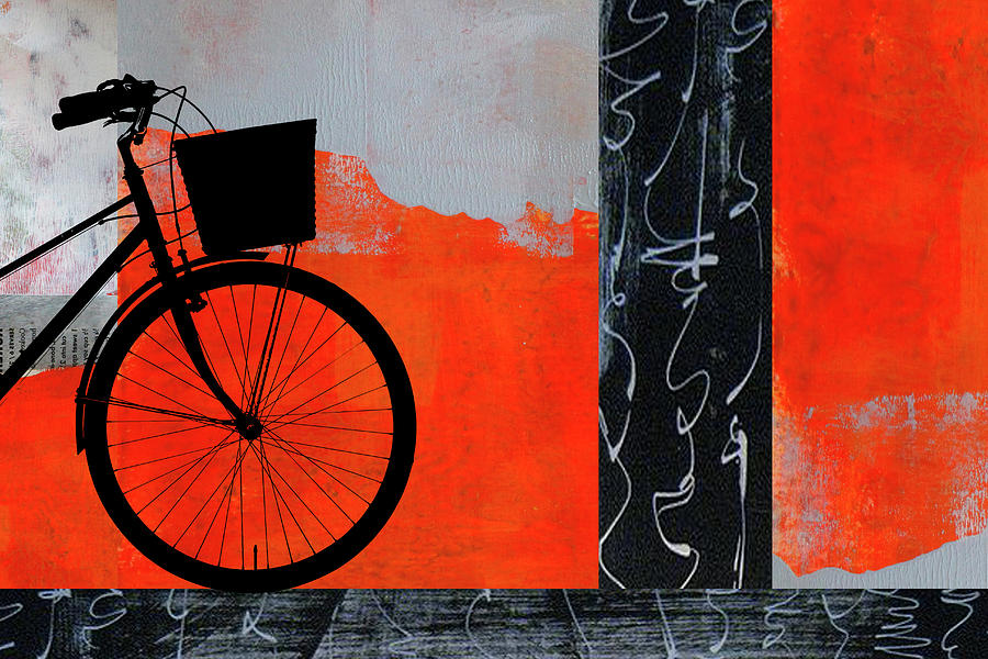 Red Bicycle Art Digital Art by Nancy Merkle
