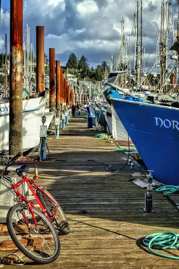 Boat Photograph - Red Bicycle by Diana Powell