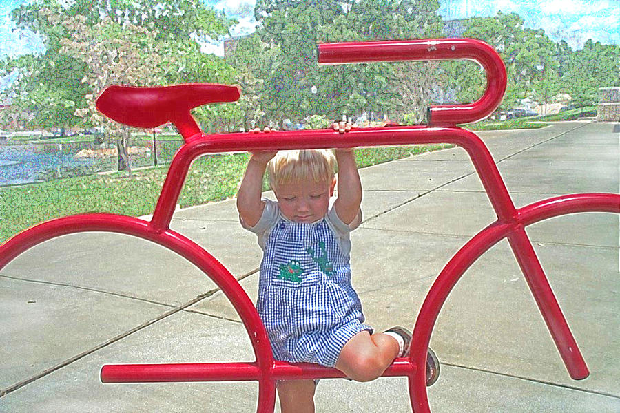 Summer Painting - Red Bicycle by Jane Schnetlage