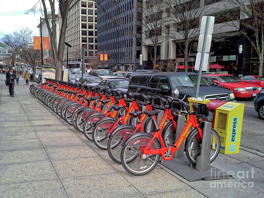 Bicycle Photograph - Red Bikes by Walter Neal