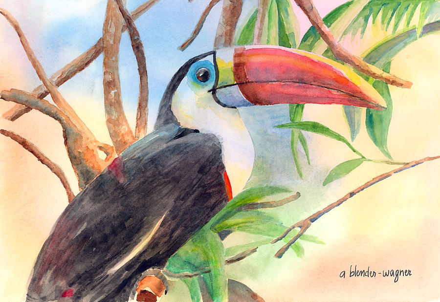 Red-billed Toucan Painting by Arline Wagner