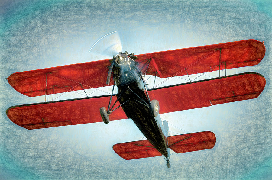Red Biplane Photograph by James Barber