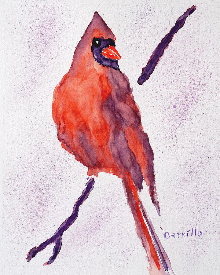 Red Bird Painting by Ruben Carrillo
