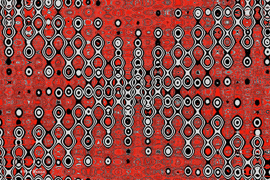 Red Black And White Panel Abstract Digital Art by Tom Janca