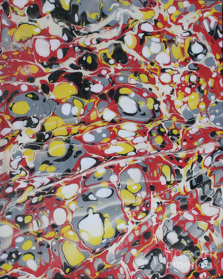 Red Black and Yellow Battal Painting by Daniela Easter