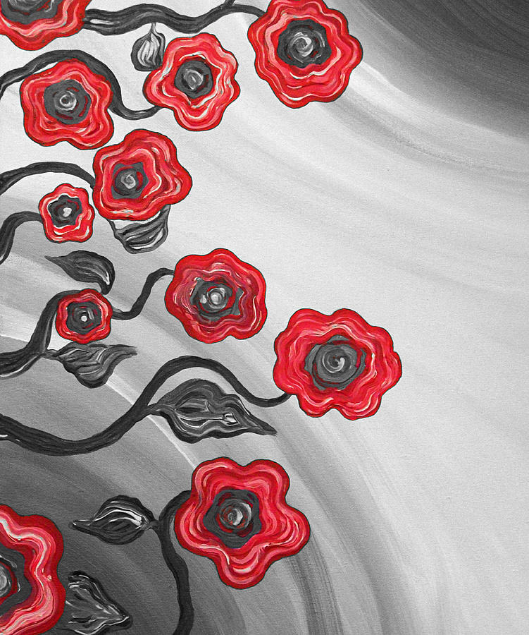 Flower Painting - Red Blooms by Brenda Higginson