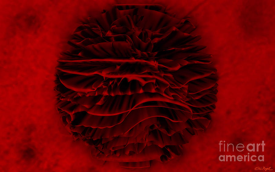 Abstract Digital Art - Red Blossom by Eric Nagel