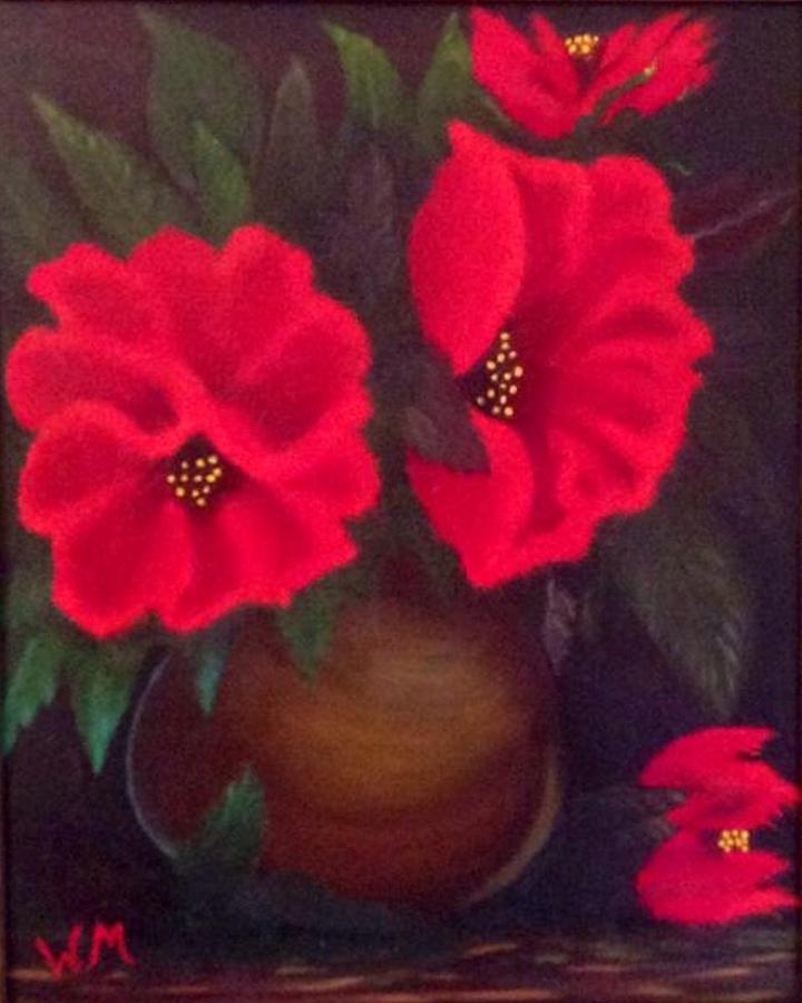 Red Blossoms Painting by Wendy Menard