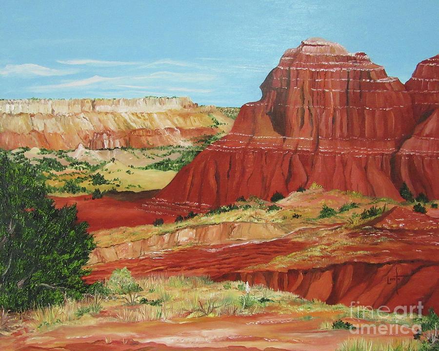 Nature Painting - Red Bluff in Palo Duo by Lorita Montgomery