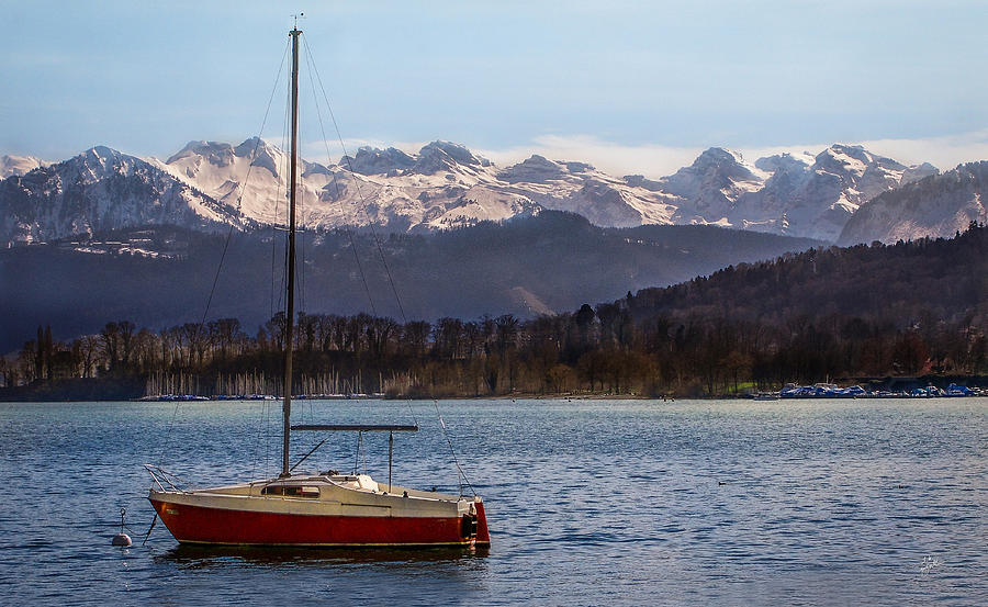 Red Boat on Lucerne 2 Photograph by TK Goforth