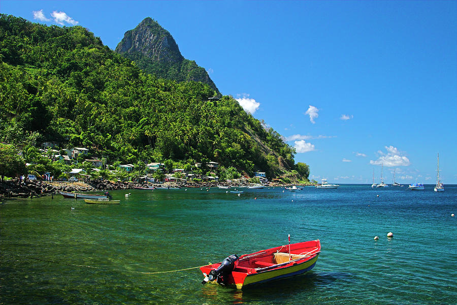 Red Boat- St Lucia Photograph by Chester Williams