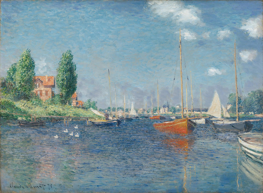 Claude Monet Painting - Red Boats. Argenteuil by Claude Monet