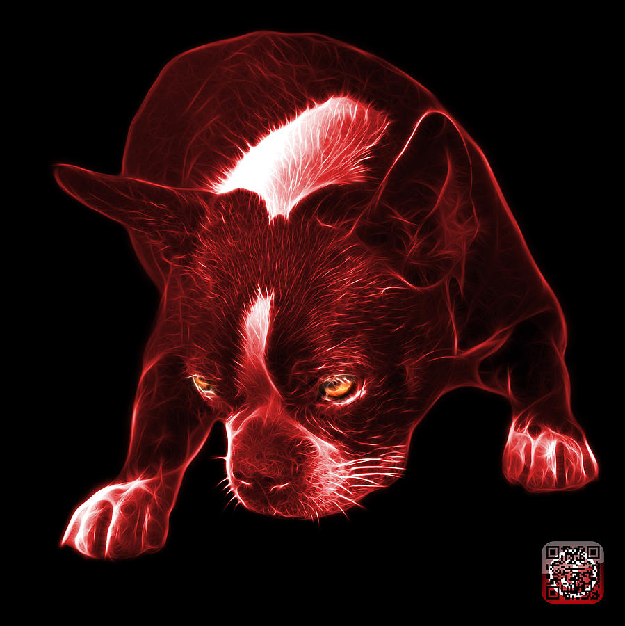 Red Boston Terrier Art - 8384 - BB Mixed Media by James Ahn
