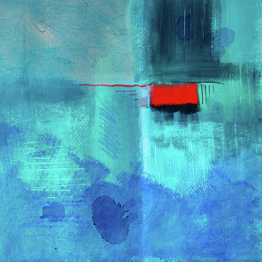 Red Box Blues Painting by Nancy Merkle