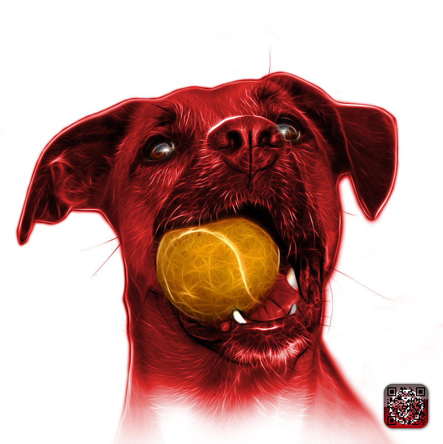 Red Boxer Mix Dog Art - 8173 - WB Mixed Media by James Ahn