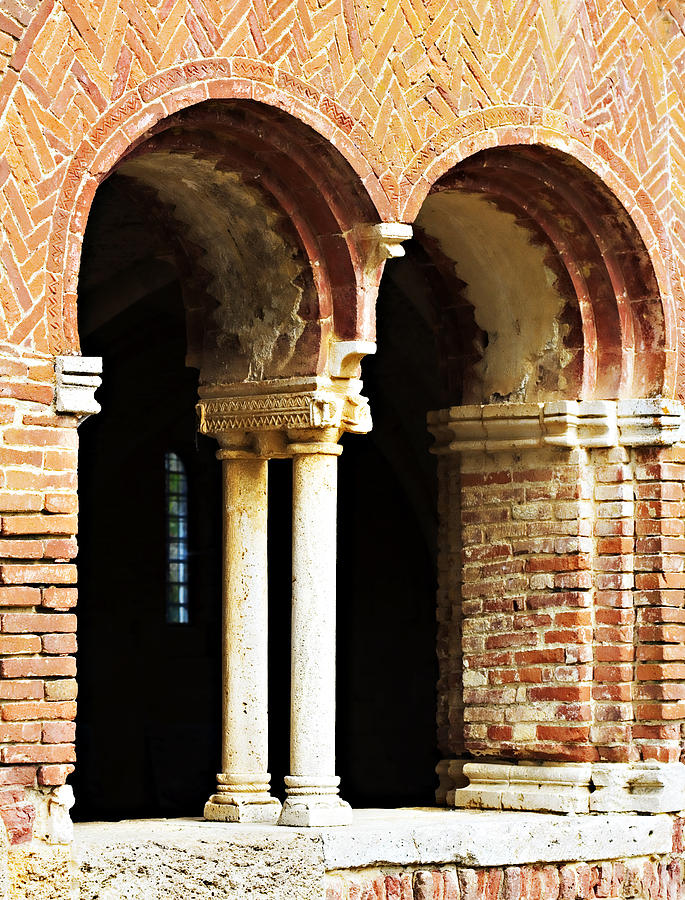 Red Brick Archway soft Photograph by Marilyn Hunt
